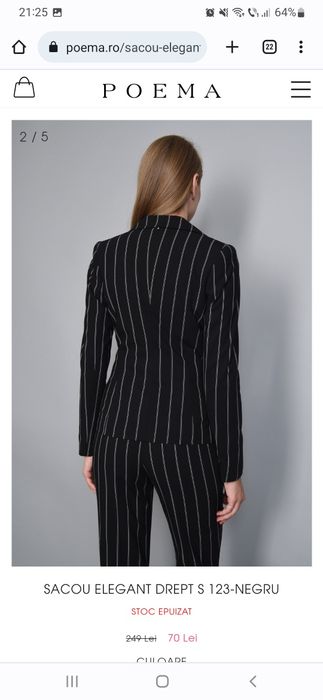 Sacou Poema Elegant Drept marimea 40