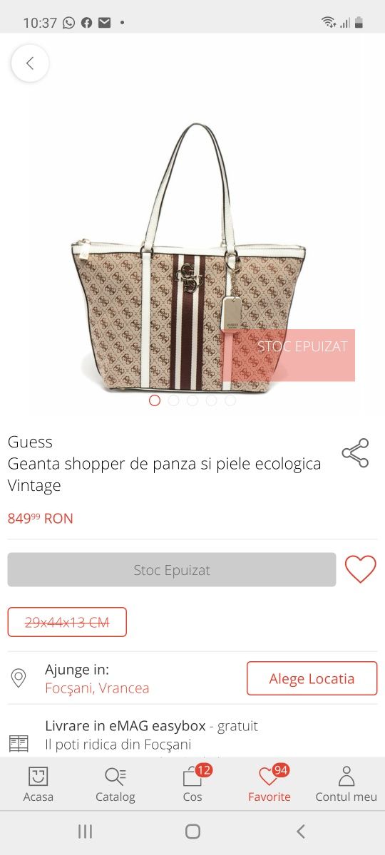 Geanta guess aproape noua