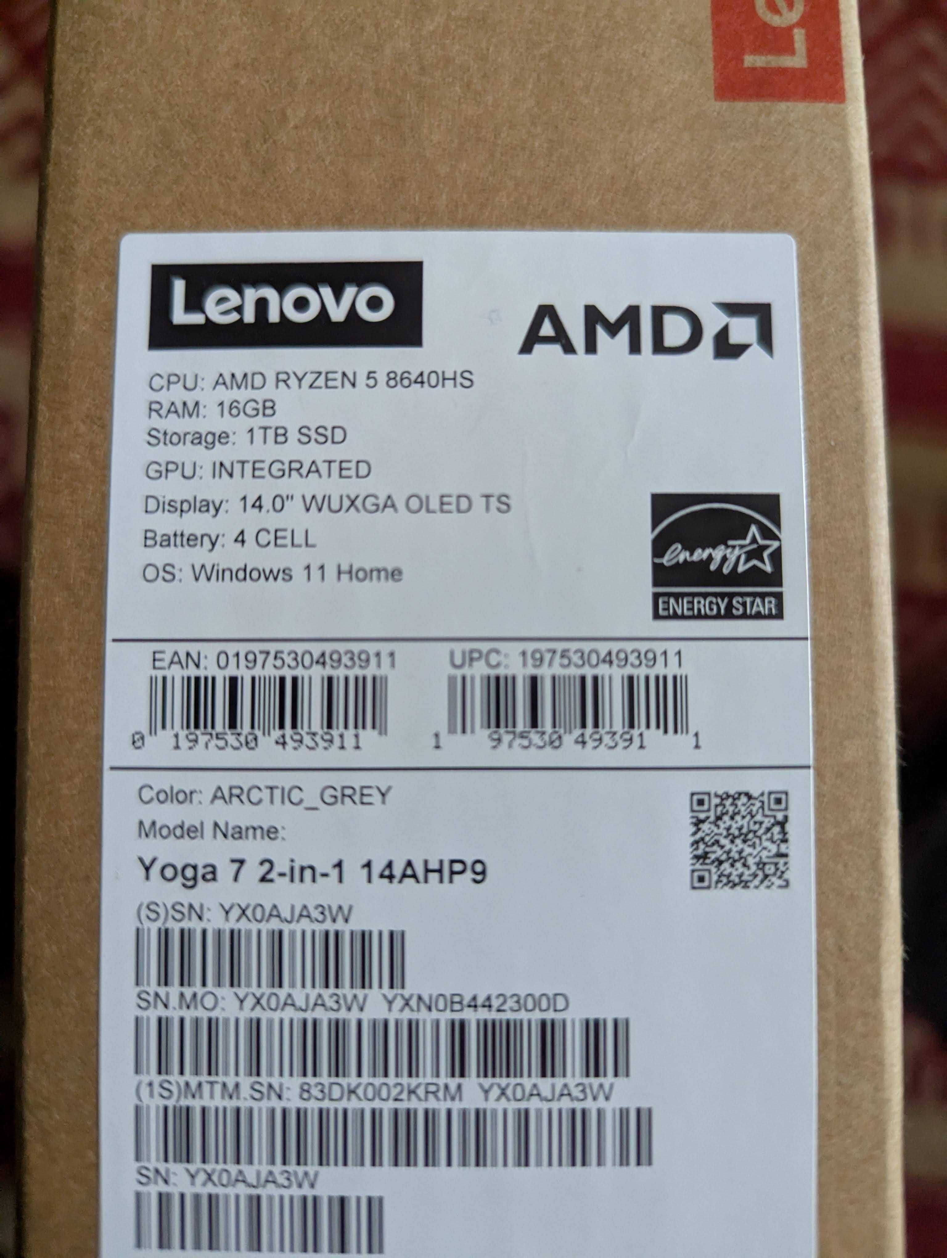 Laptop Ultrabook Lenovo Yoga Pro 7 14AHP9,AMD Ryzen 8640HS Garantie