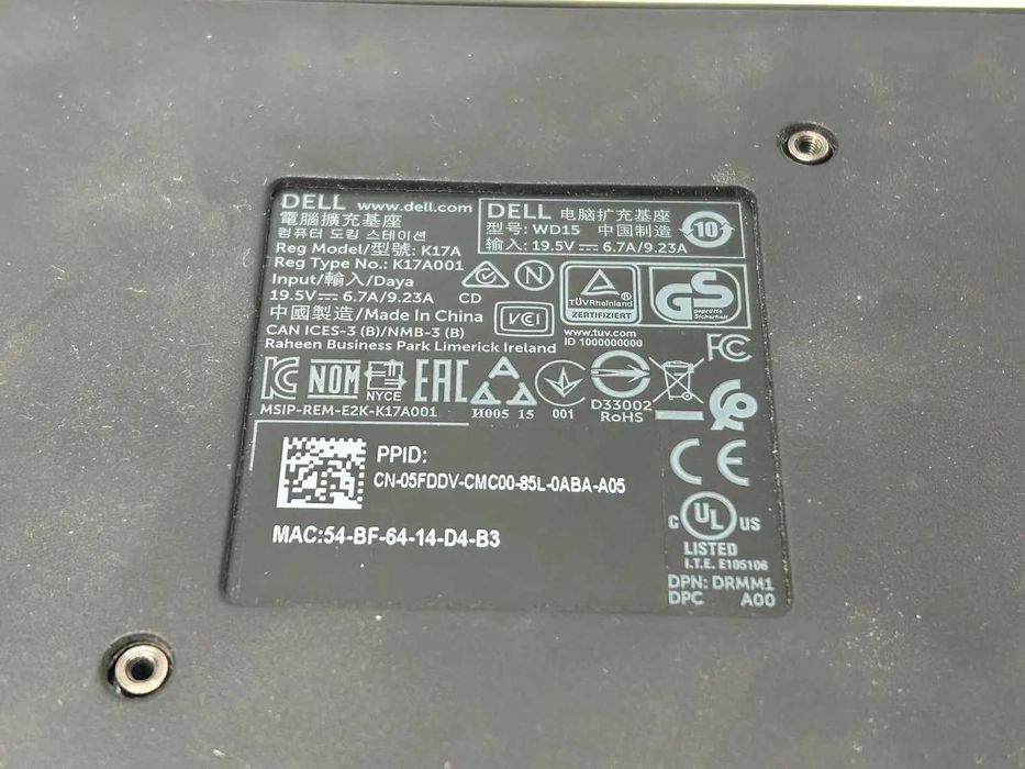 Docking Station SH DELL WD15 USB-C K17A001 K17A