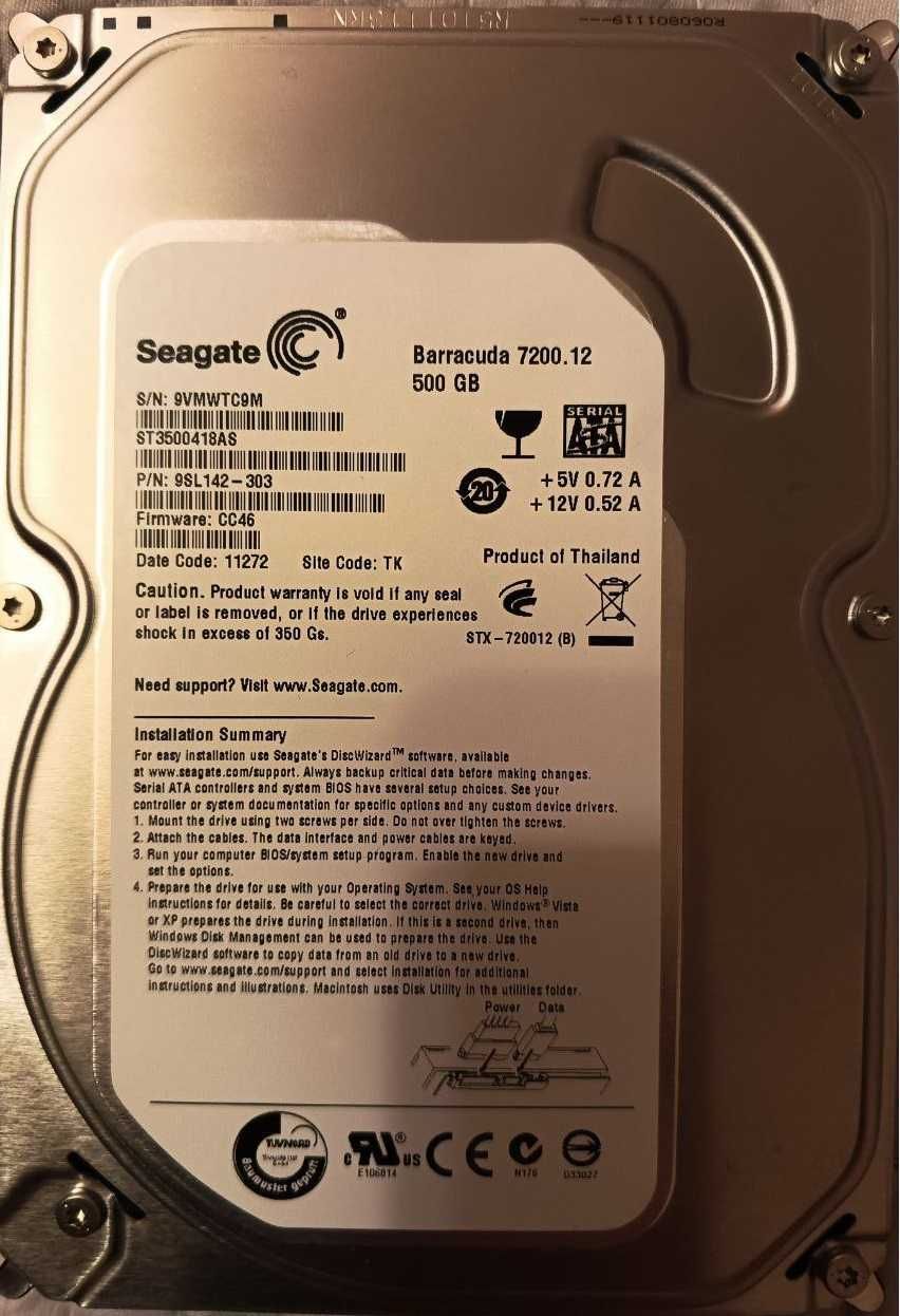 Жесткие диски SATA, 2 TB; 500 GB; SAS 900 GB в отличном состоянии