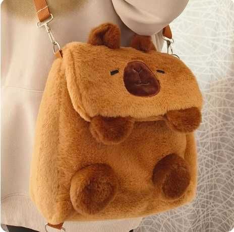 Плюшена раница Капибара, 3D плюшена играчка раница Капибара