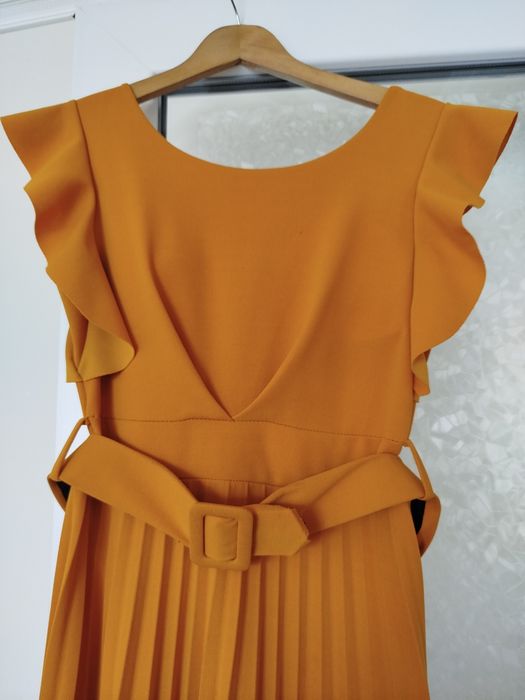 Рокля солеу цвят горчица