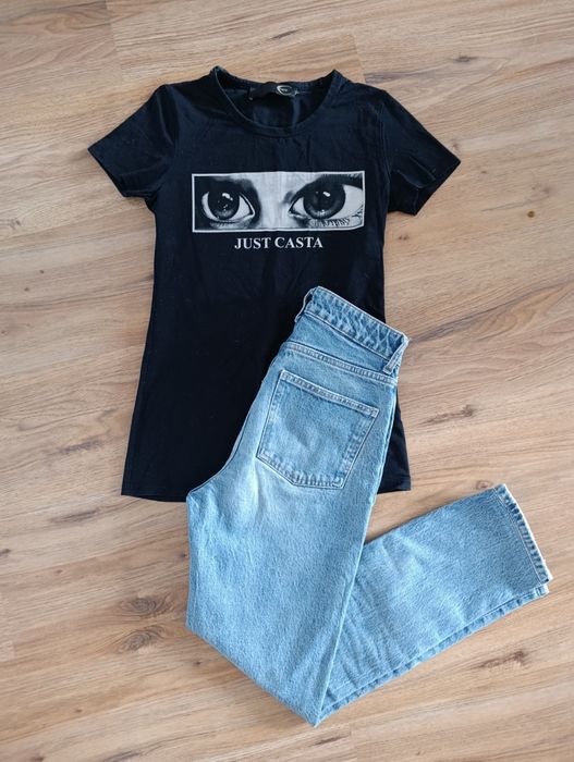 Сетове Дънки Mom fit 34 XS с топове
