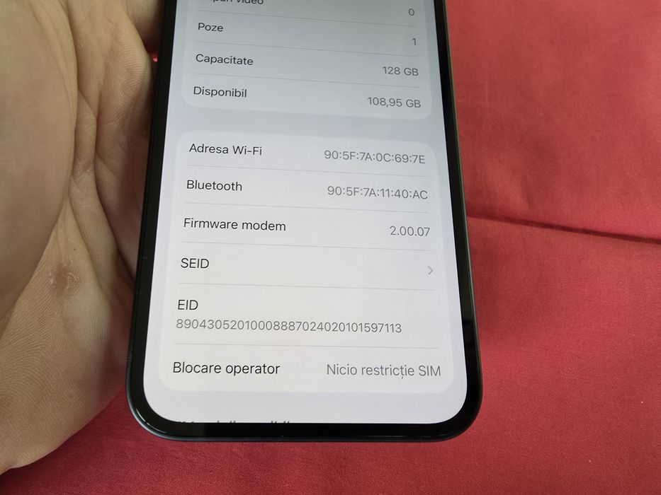 -Iphone 16e, Nou, 128Gb, 8Ram, 6 cicluri incarcare, nefolosit, nefolos