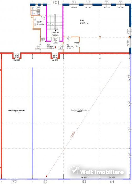 Spatiu depozitare sau productie 600mp, birouri si anexe 150mp, Tetarom