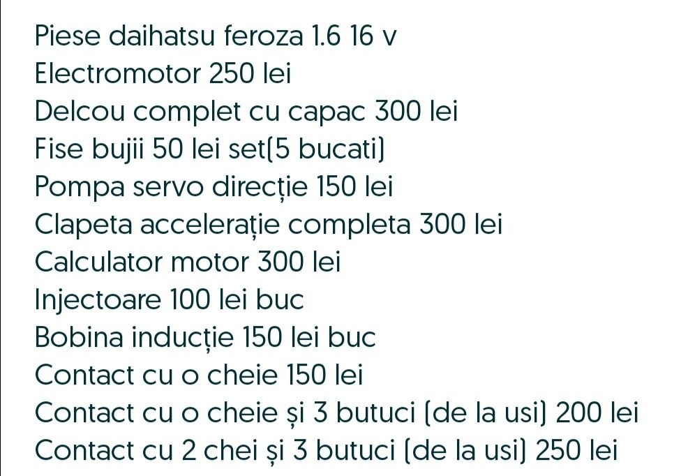 Delcou daihatsu feroza 1.6 i 16 v