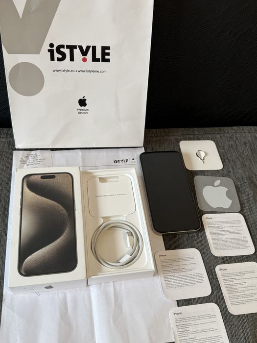 КАТО НОВ 256GB iPhone 15 Pro iStyle Гаранция 2025г. Natural