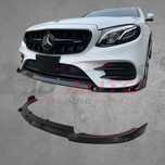 Преден лип спойлер за Mercedes E-Class W213 (2016–2020), черен гланц