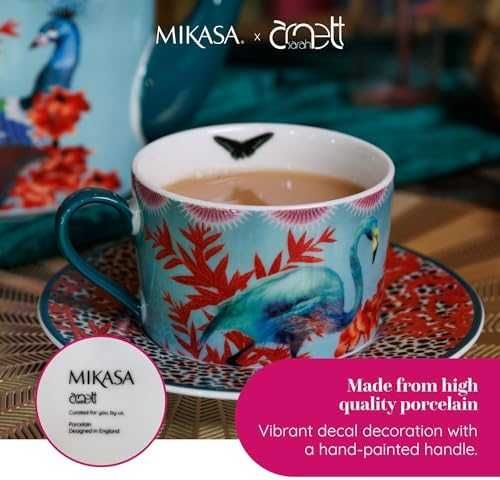 Нов Подаръчен комплект Mikasa x Sarah Arnett - чаша и чинийка 250мл