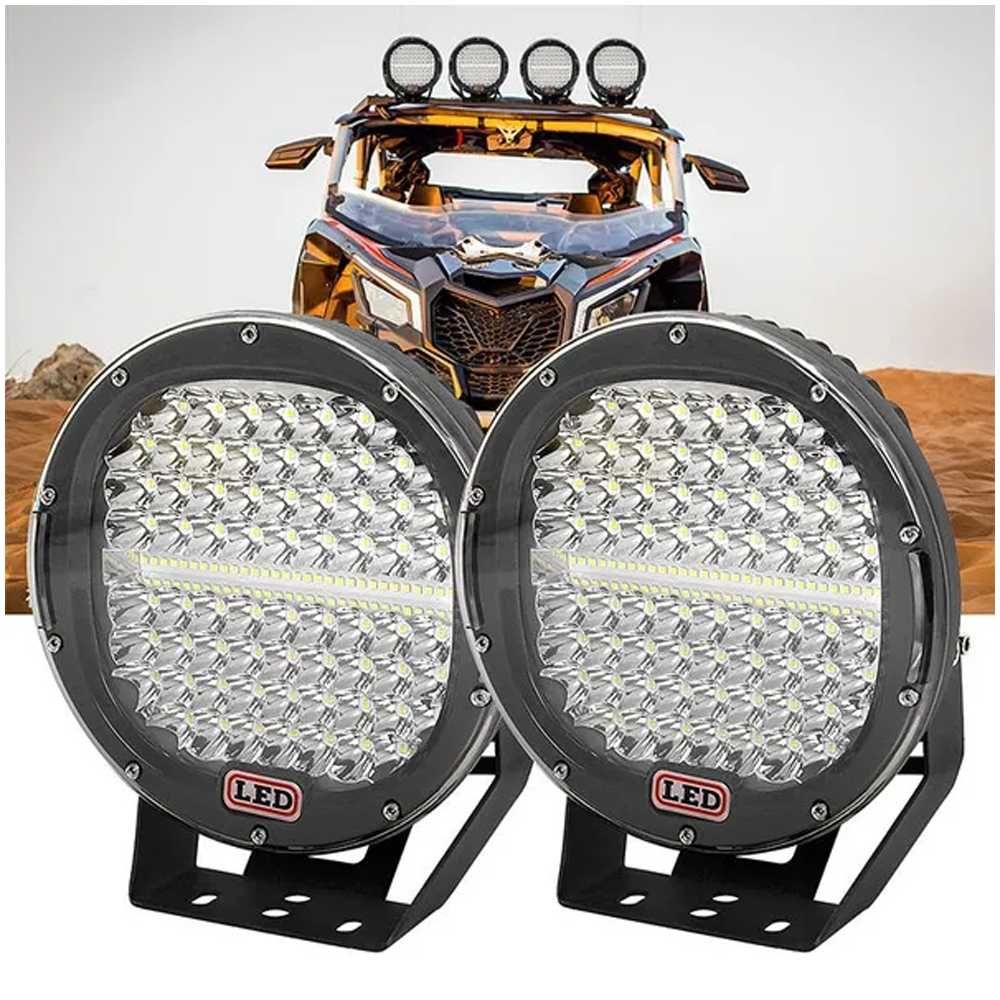 2 БРОЯ 9" Мощни 384W LED Халогени ФАРОВЕ за джипове камиони 9-30V