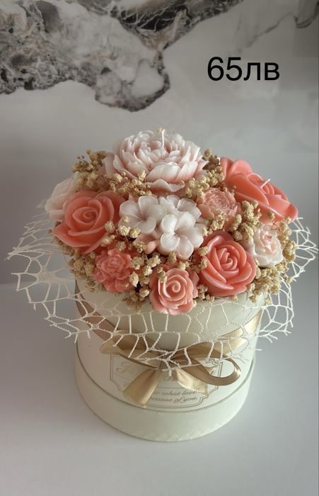 Букет от соеви свещи