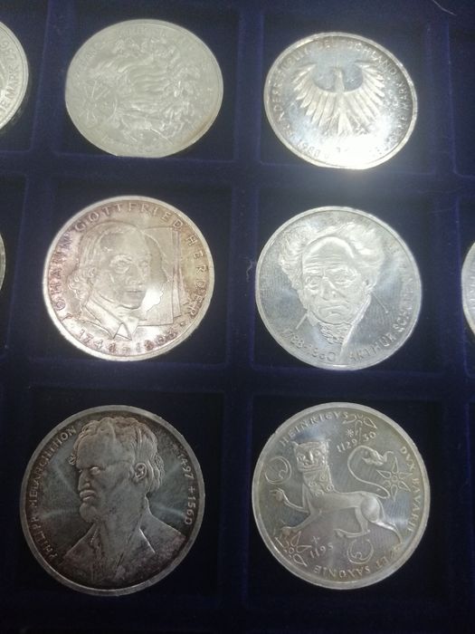 Лот немски сребърни монети 1987-97