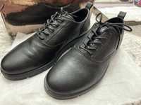 Черные ботинки туфли ECCO из натуральной кожи