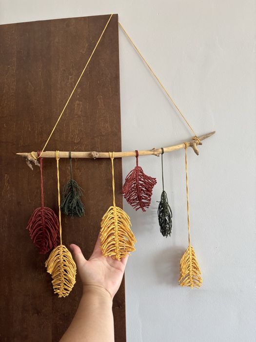 Панно макраме Листья