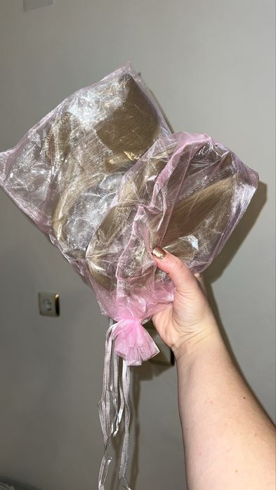 Естествен Косъм екстеншъни - медено русо 60см