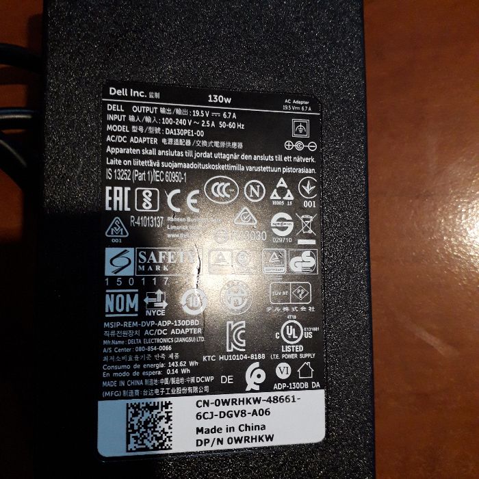 Incarcator Dell N5030, N5110, N7010 N7110 original DA130PE1 19.5V 130w