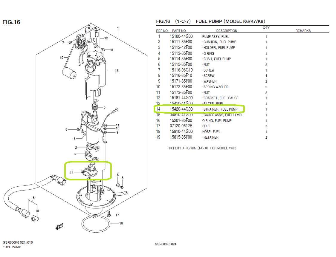 Филтър Цедка за бензинова помпа SUZUKI GSX-R GSR GSF VL 15420-44G00