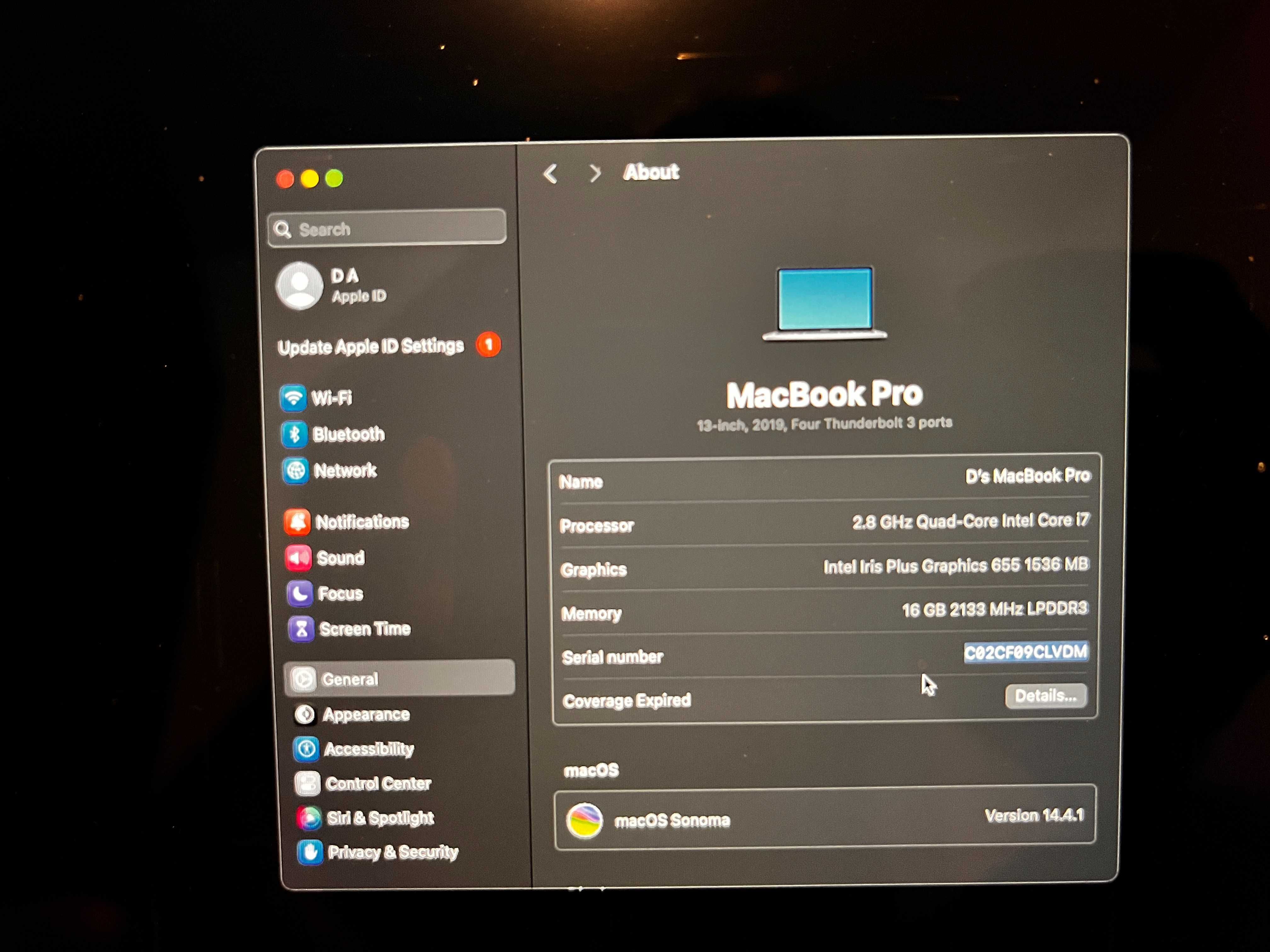 Macbook Pro 13" 2019, i7, 16gb RAM, 512gb SSD, 4 Thunderbolt 3 ports