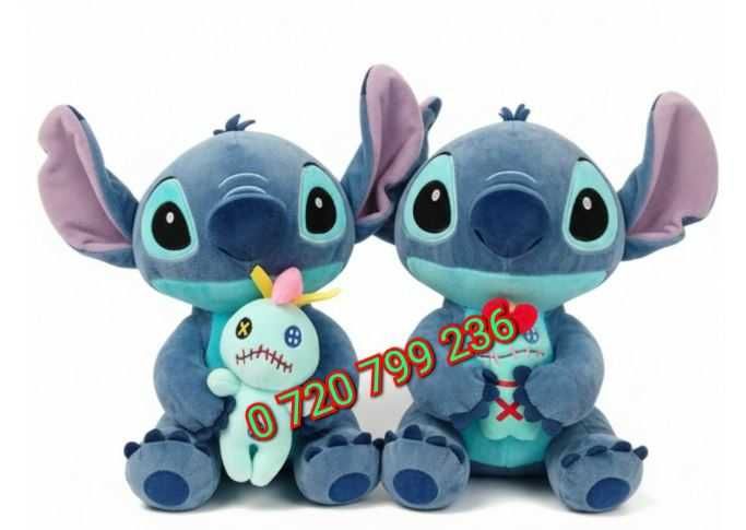 Set 2 mascote Stitch cu papusa in brate 30 cm