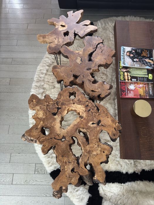 Уникален set 3 маси от МАСЛИНОВО ДЪРВО