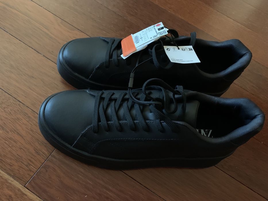 Новые кеды Zara из 100% бычьей кожи, белые и черные