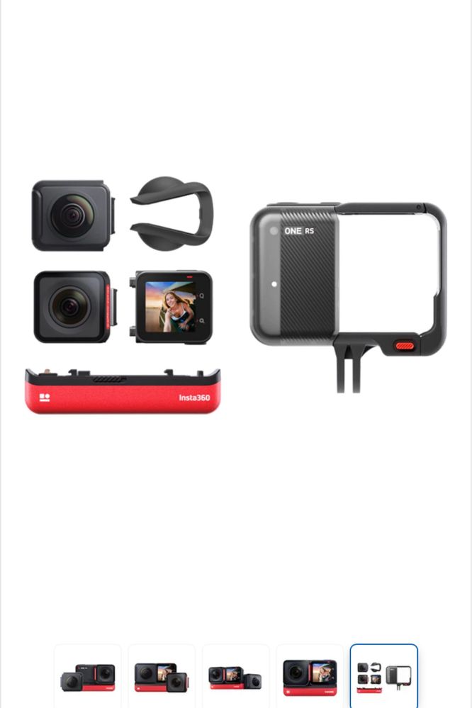 Insta360 ONE Rs Twin Edition, 5.7K, 360°, 4K, sigilata, transport ZERO