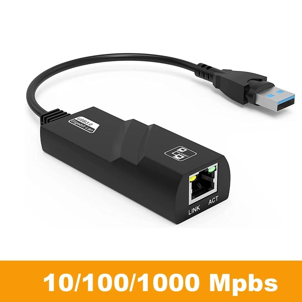 Переходник USB на LAN до 1000 мб/с для MacBook, win10/8. Алматы
