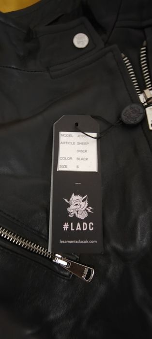 Geaca de piele naturala neagra LADC Paris