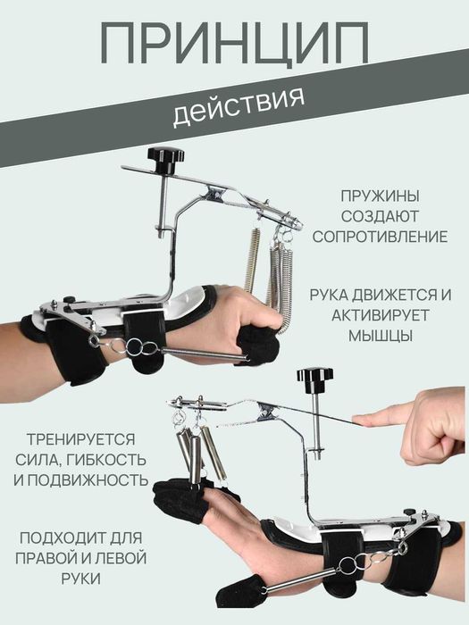 Тренажёр для кисти и пальцев с пружинами в укреплении руки.
