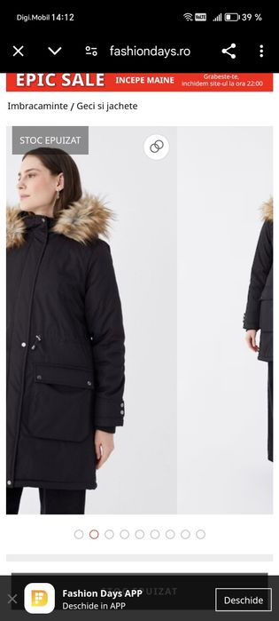 Jachetă Parka cu glugă