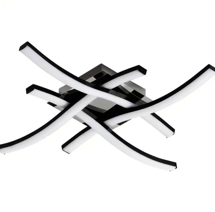 Plafonieră modernă LED 28 W lungime de 46 cm Negru/Argintiu