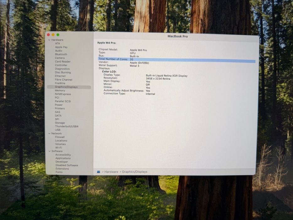 MacBook Pro 16" M4 PRO Chip 14-Core CPU/20-Core GPU/24GB RAM/512GB SSD