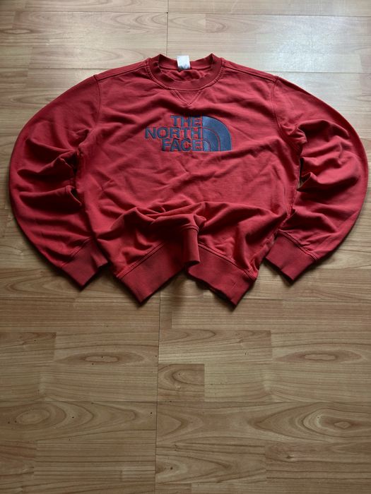 Pullover sweater crewneck jumper The North Face red cotton
