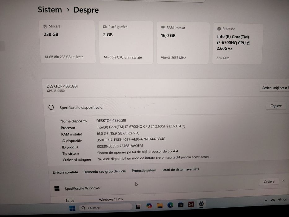 Dell XPS 9550 in stare bună