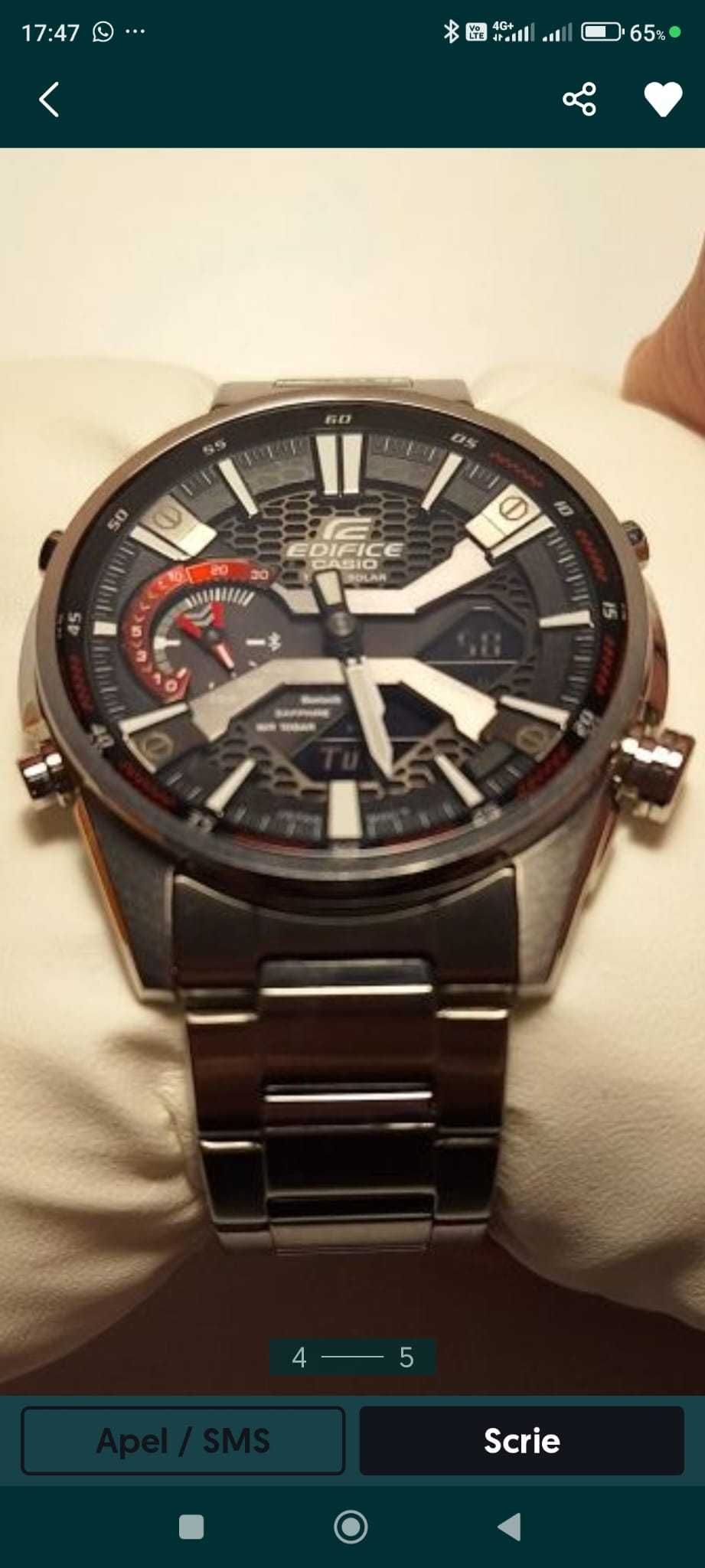 Casio Edifice ECB-S100 impecabil nota 10 - Garantie aprilie 2025