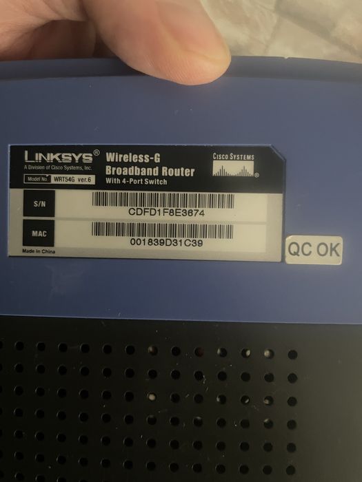 Vand router internet Linksys 2,4 GHZ 54 mbs