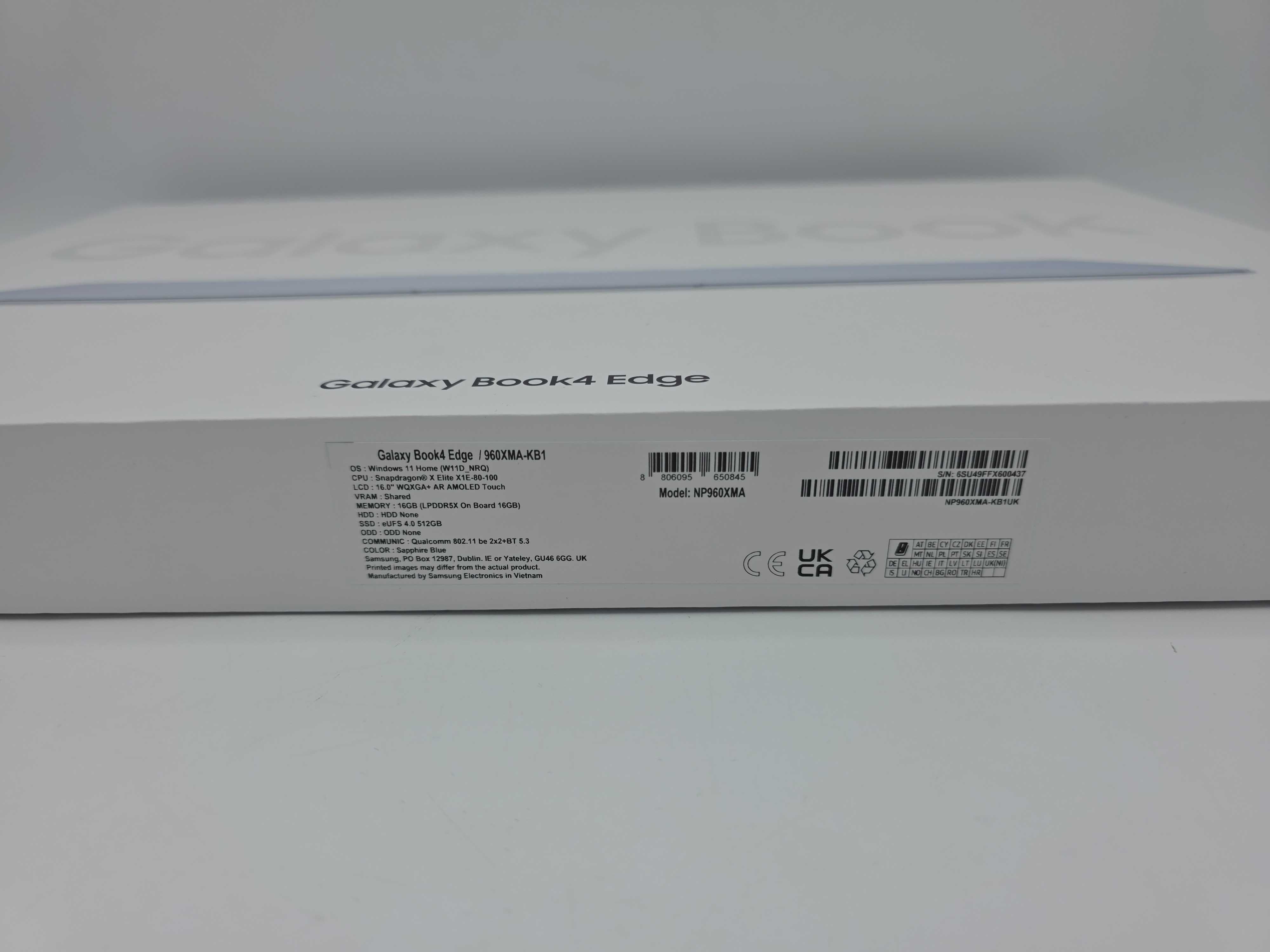 Laptop 16" Amoled Galaxy Book4 Edge Snapdragon X Elite X1E-80-10 512GB
