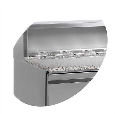 Masa Rece din Inox , preparare pizza cu 2 usi si 5 cuve, 90x70x110cm
