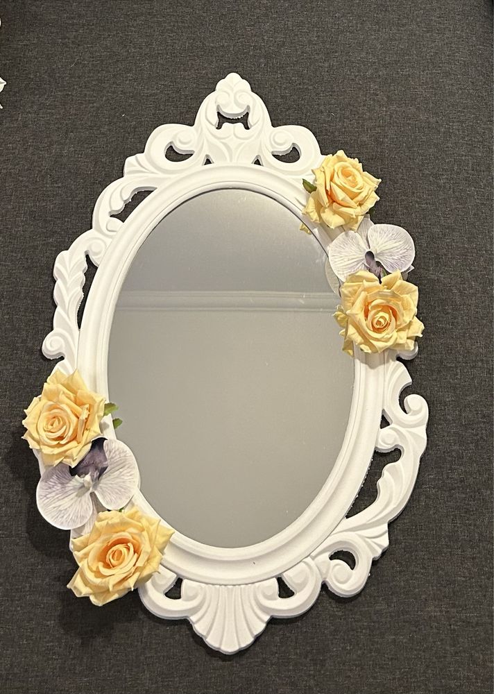 Oglinda mireasa decorata cu flori