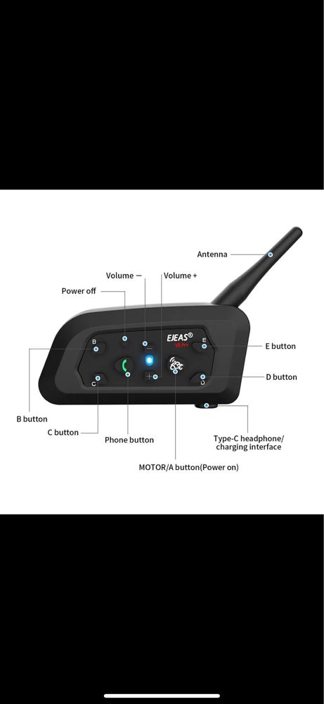 Intercom moto Ejeas V6 Pro plus 2025 sistem comunicație cască