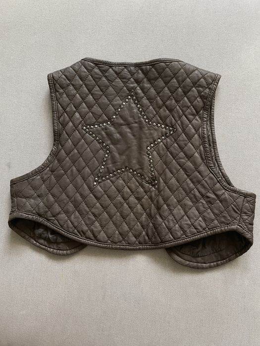 Vesta piele naturala, XS-S, cropped