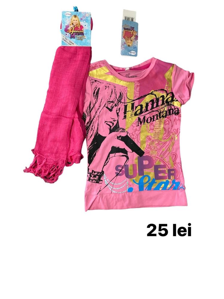 Tricou cu esarfa chic Hanna Montana