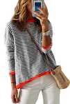 Bluza alba cu dungi negre