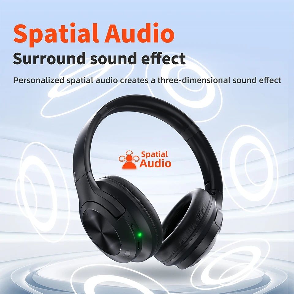 Безжични ANC слушалки QERE E80, Bluetooth 5.3, 70h. Play, MIC.