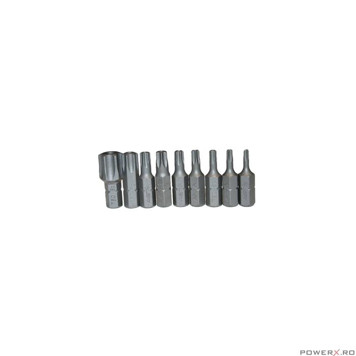 Trusa biti si chei tubulare torx si tip E, 1/2", 23 piese, Asta