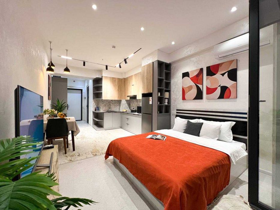 Уютная дизайнерская студия с панорамным видом на центр Ташкента