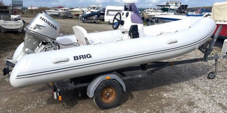 Лодка RIB BRIG Falcom 450, Honda 25hp, колесар