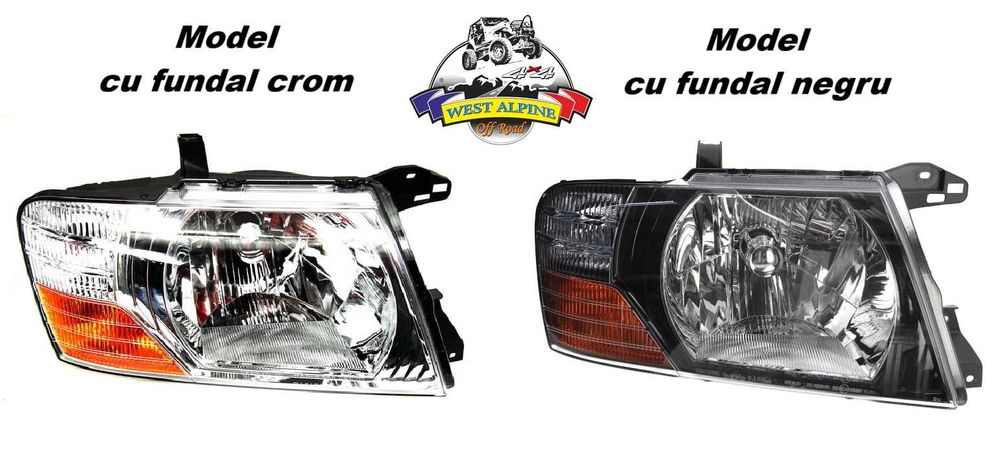 Far Mitsubishi Pajero Mk3 - Fundal crom or Fundal negru-Stanga/Dreapta