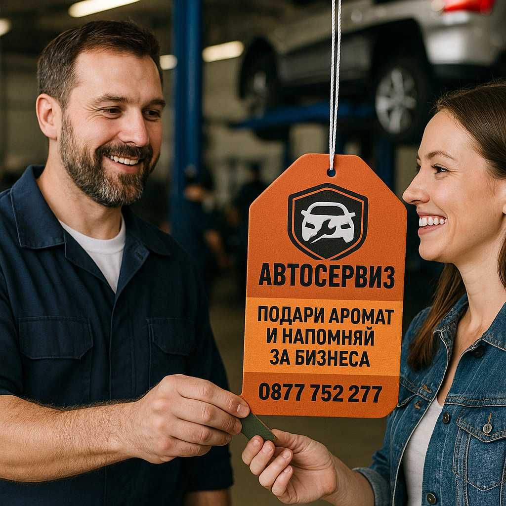 Рекламни ароматизатори специално за автосервизи, автомивки авто бизнес
